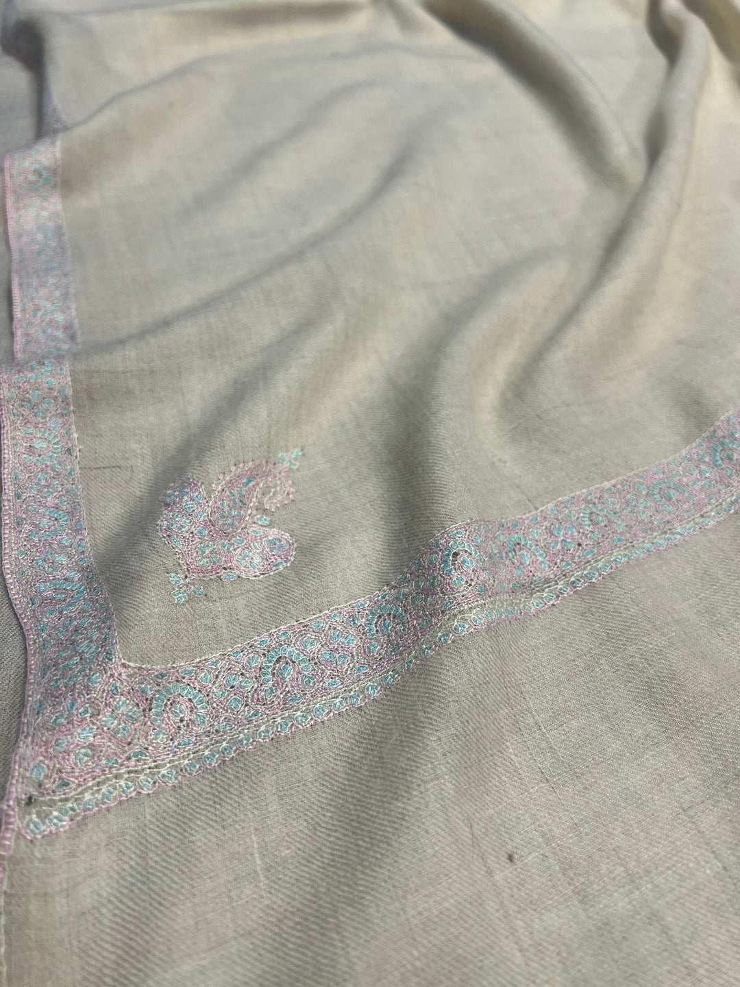 Pashtush India Mens Shawls Gents Shawl Pashtush Mens Pashmina, Hand Woven, Hand Embroidered Dusala, Full Size