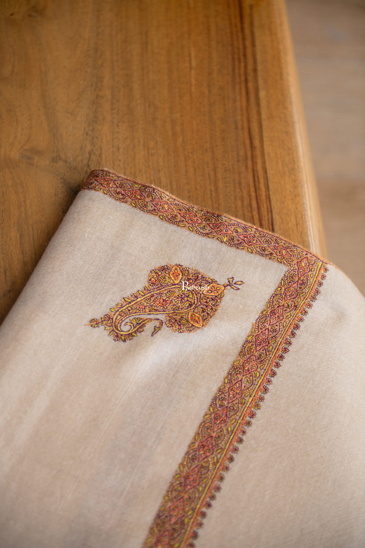 Pashtush India Mens Shawls Gents Shawl Pashtush Mens Pure Pashmina Shawl, Beige