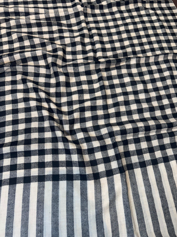 Pashtush India Mens Scarves Stoles and Mufflers Pashtush Mens Pure Pashmina Stole, Handwoven Checkered Design, Black and Beige