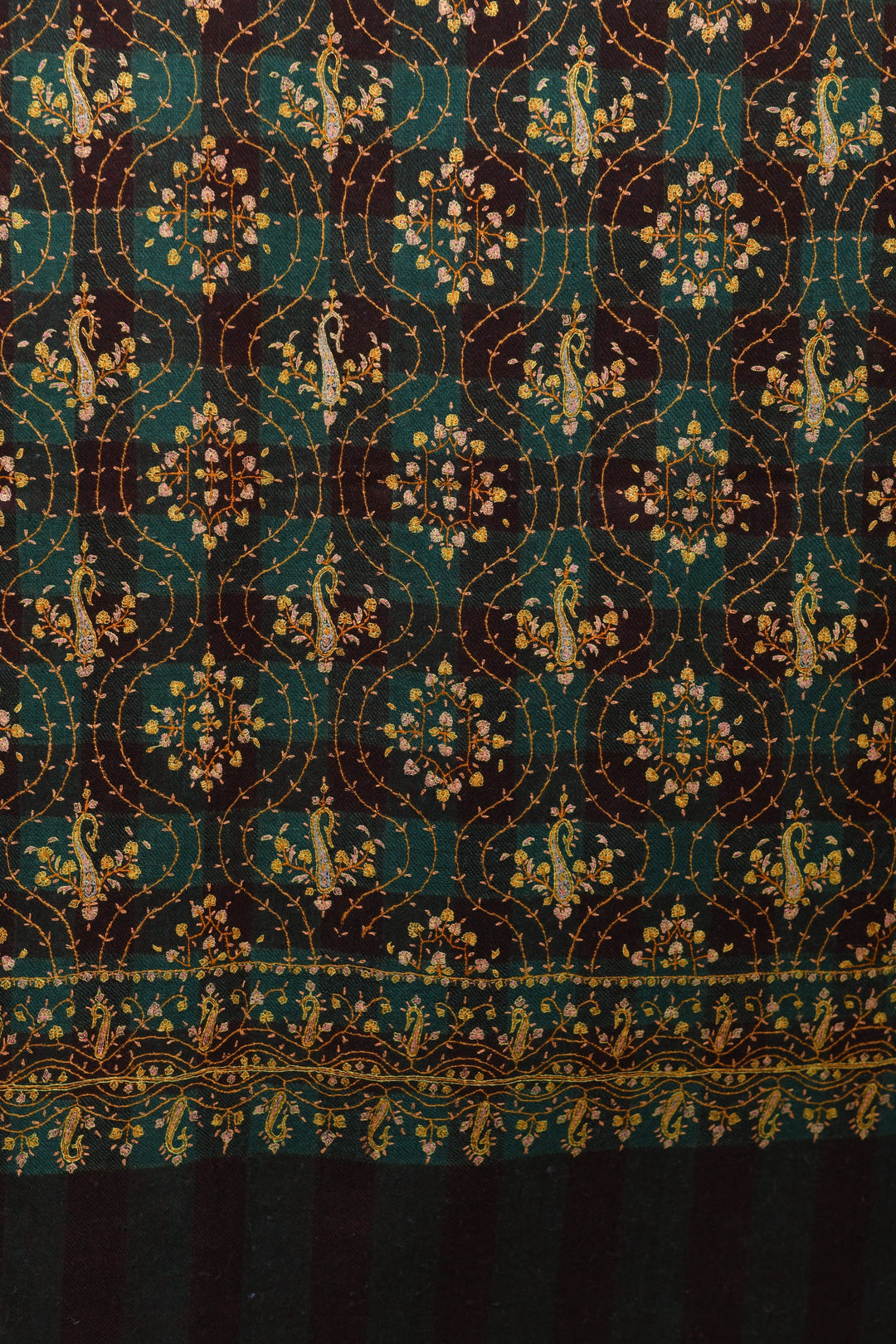 Pashtush India Womens Shawls Pashtush Mens Pure Pashmina Stole, Sozni Hand Embroidery, Hand Woven