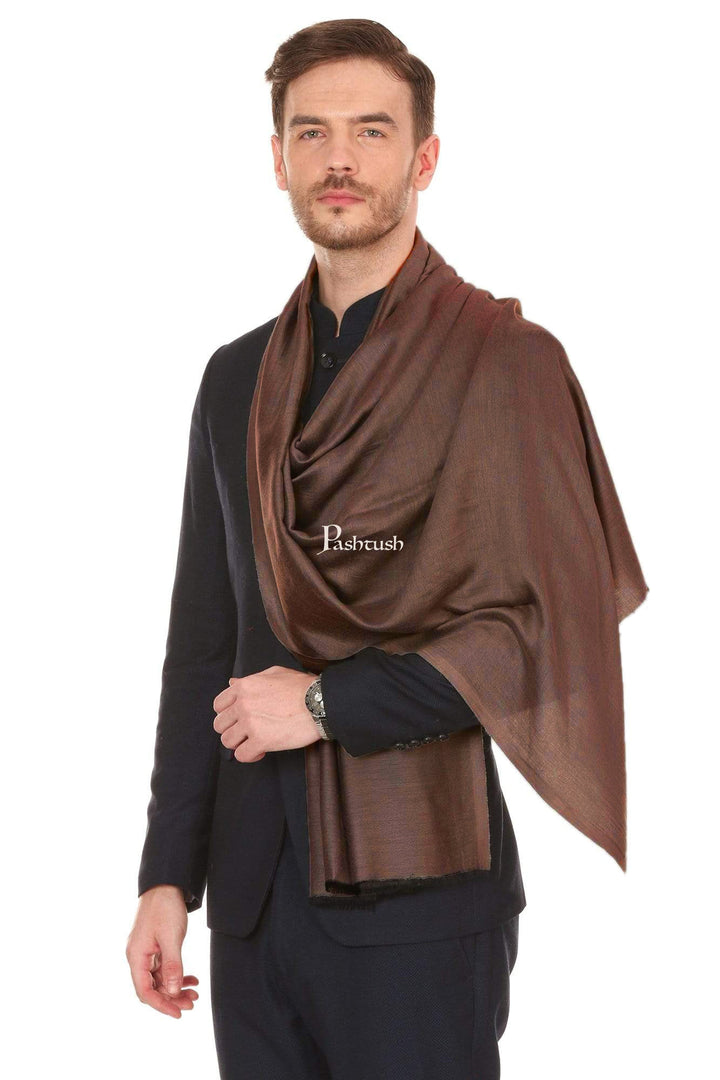 Pashtush India Mens Scarves Stoles and Mufflers Pashtush Mens Soft Bamboo Reversible Stole, Brown