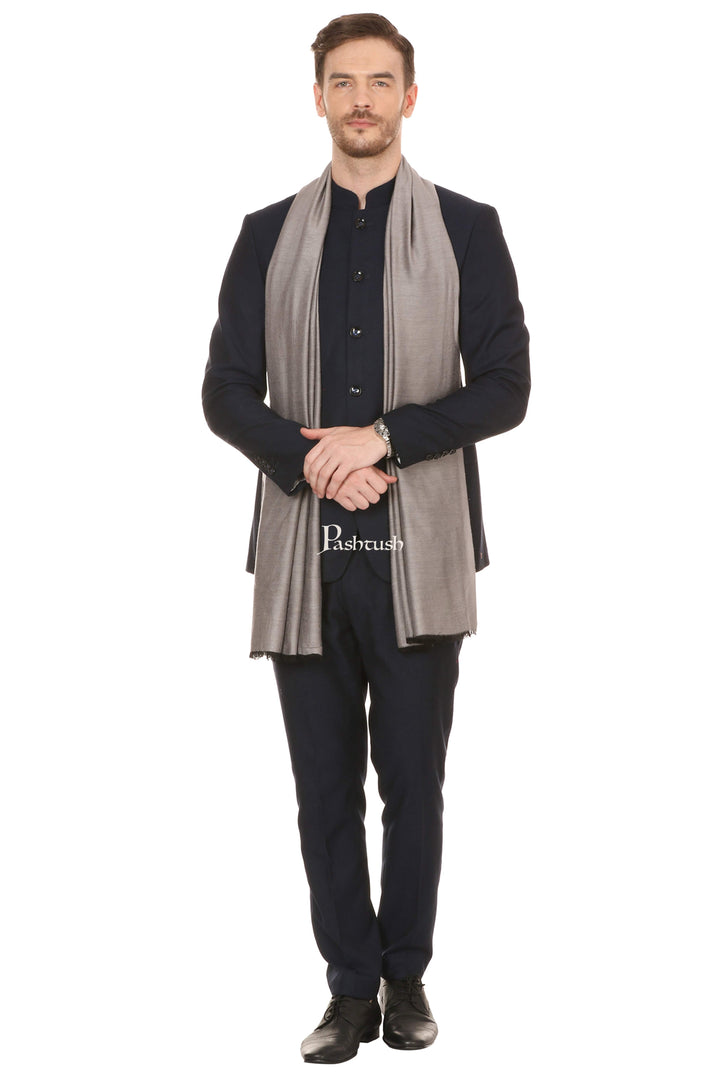 Pashtush India Mens Scarves Stoles and Mufflers Pashtush Mens Soft Bamboo Reversible Stole, Grey