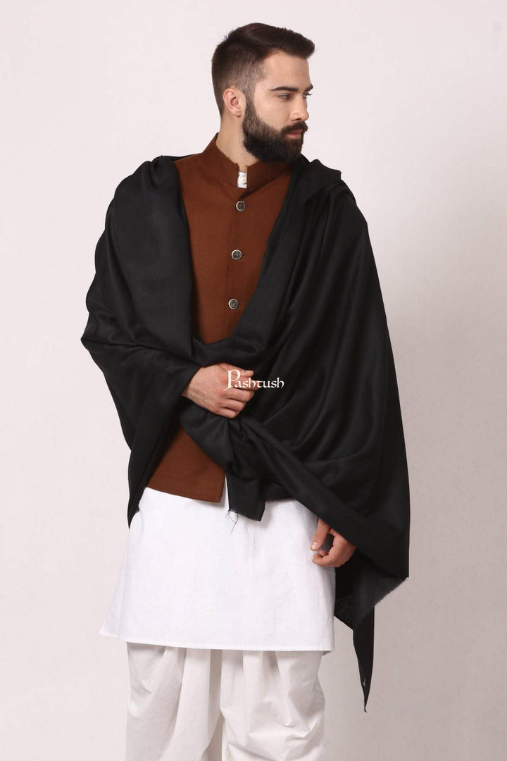 Pashtush India Mens Shawls Gents Shawl Pashtush Mens Soft Wool Shawl, Mens Lohi (Full Size), Pure Wool, Woolmark Certified