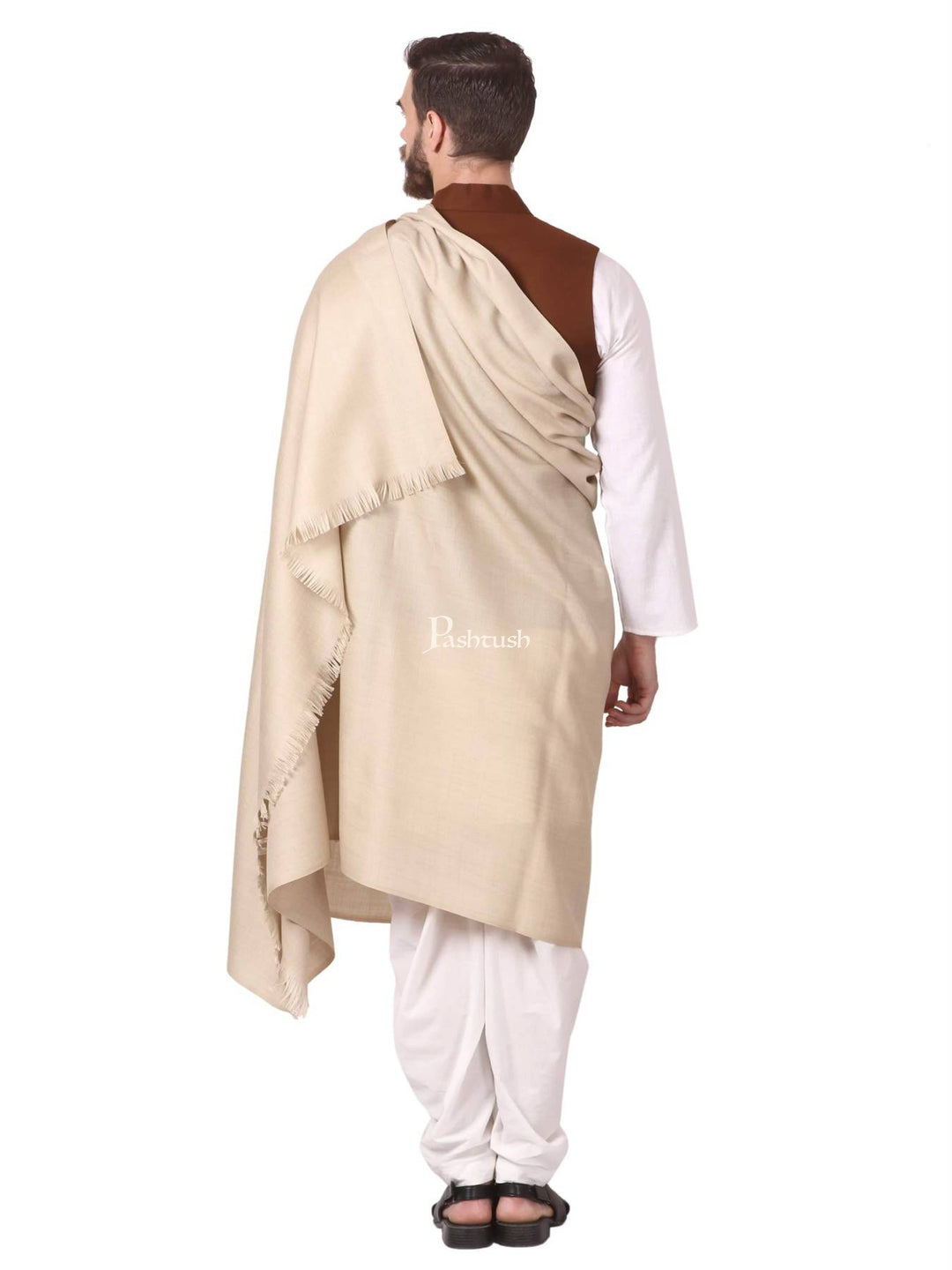 Pashtush India Mens Shawls Gents Shawl Pashtush Mens Thick Blended Wool Lohi, Mens Shawl With 50% Wool, Sahara