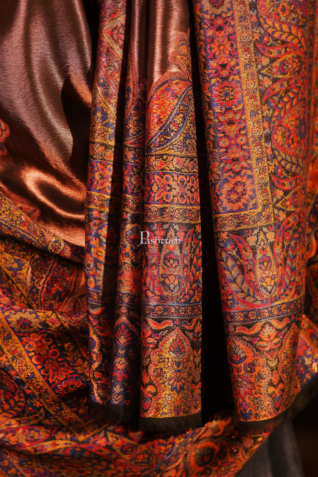 Pashtush India Mens Scarves Stoles and Mufflers Pashtush Mens Twilight Collection Stole, With Metallic Thread Weave, Fine Wool, Reversible