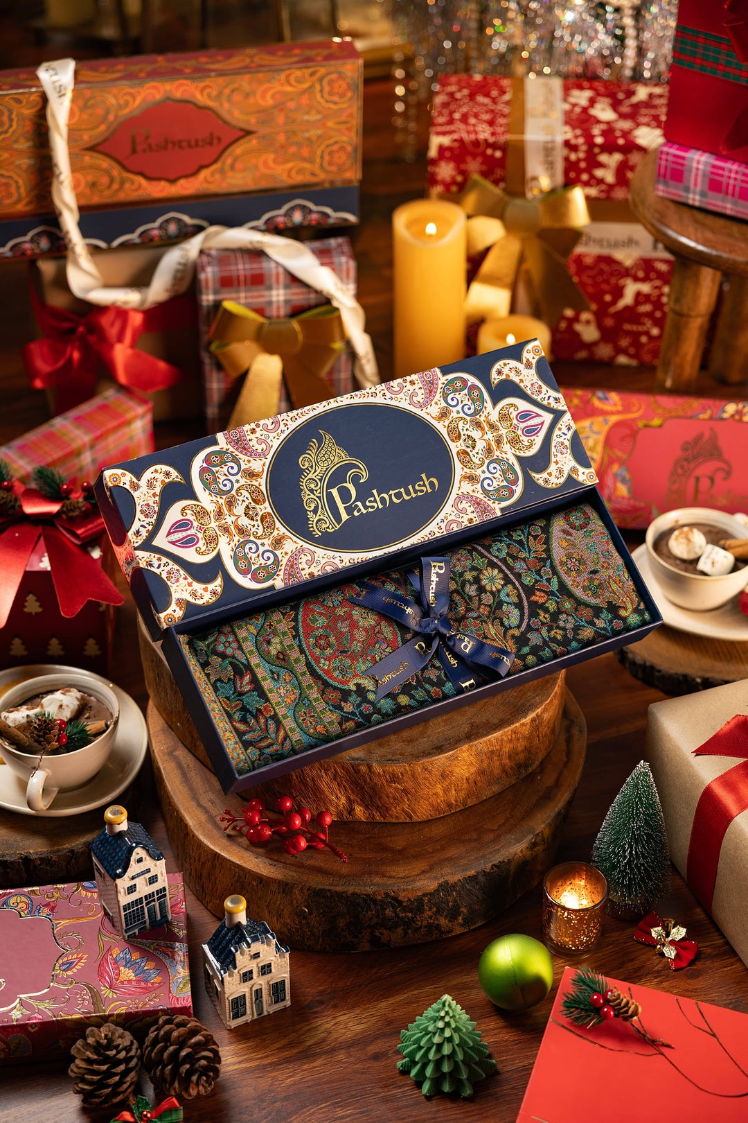 Pashtush India Gift Pack Pashtush Mens Woven Ethnic Stole, Extra Soft Bamboo Fibre