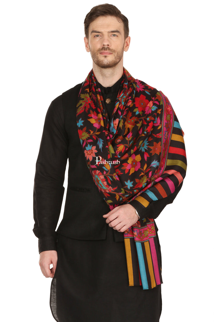 Pashtush India Mens Scarves Stoles and Mufflers Pashtush Mens Woven Ethnic Stole, Fine Wool