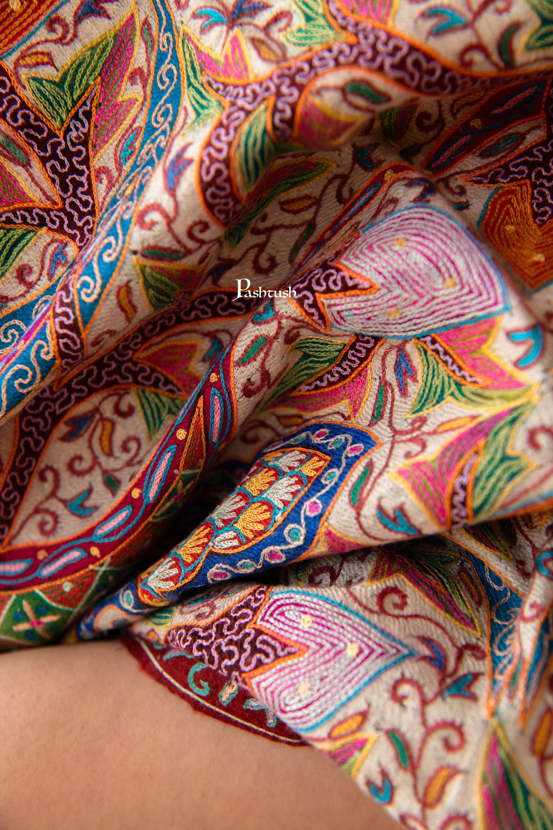 Pashtush Pure Pashmina Kalamkari masterpiece (SKU: 231080)