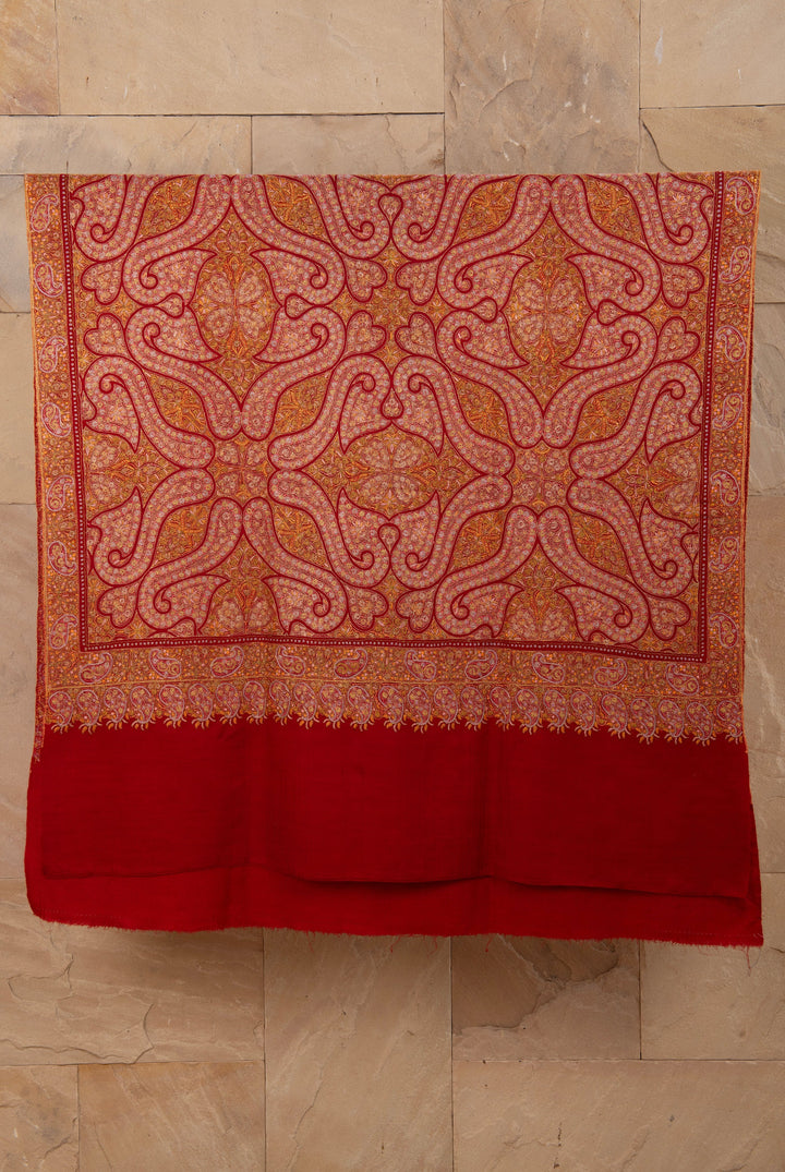 Pashtush India Womens Shawls Pashtush Pure Pashmina Shawl for Women, Kashmiri Sozni Hand Emrbodiery, Hand Made Shawl, Maroon