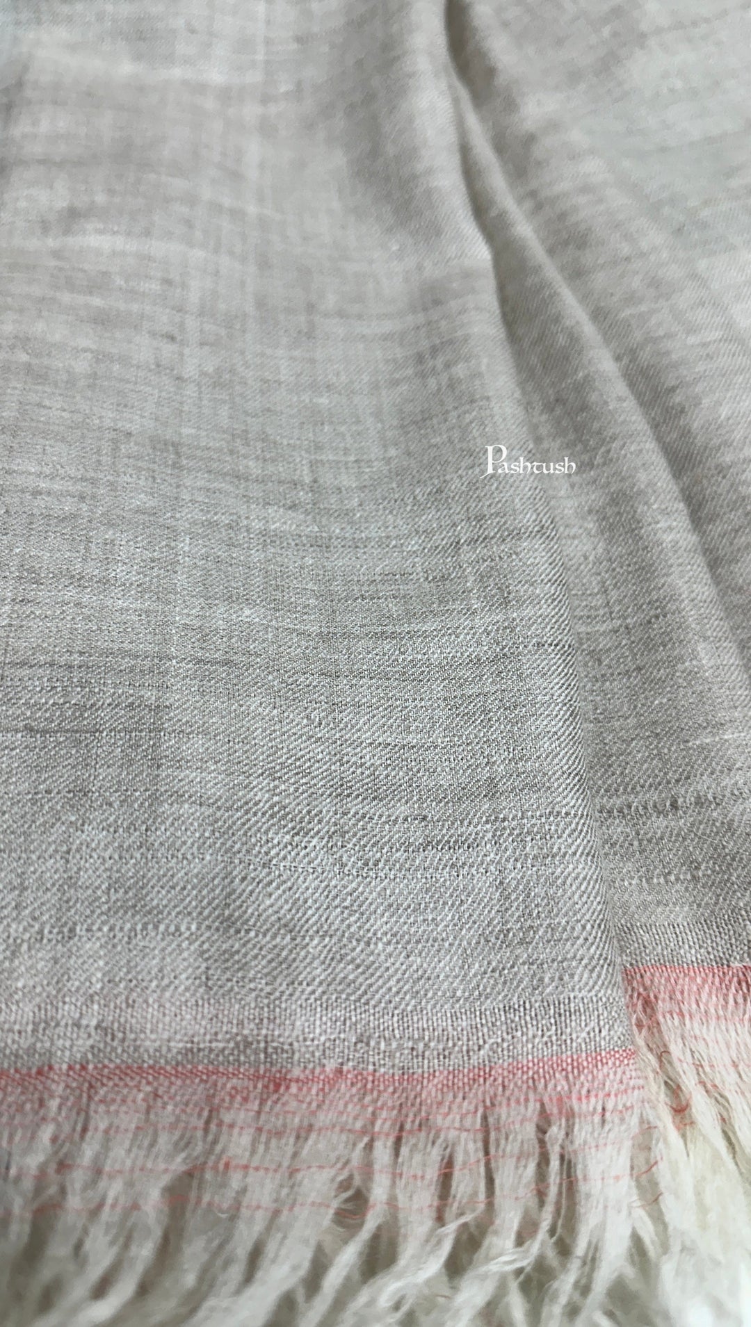 Pashtush India Womens Shawls Pashtush Pure Pashmina Shawl, Hand Woven, Handmade, Beige