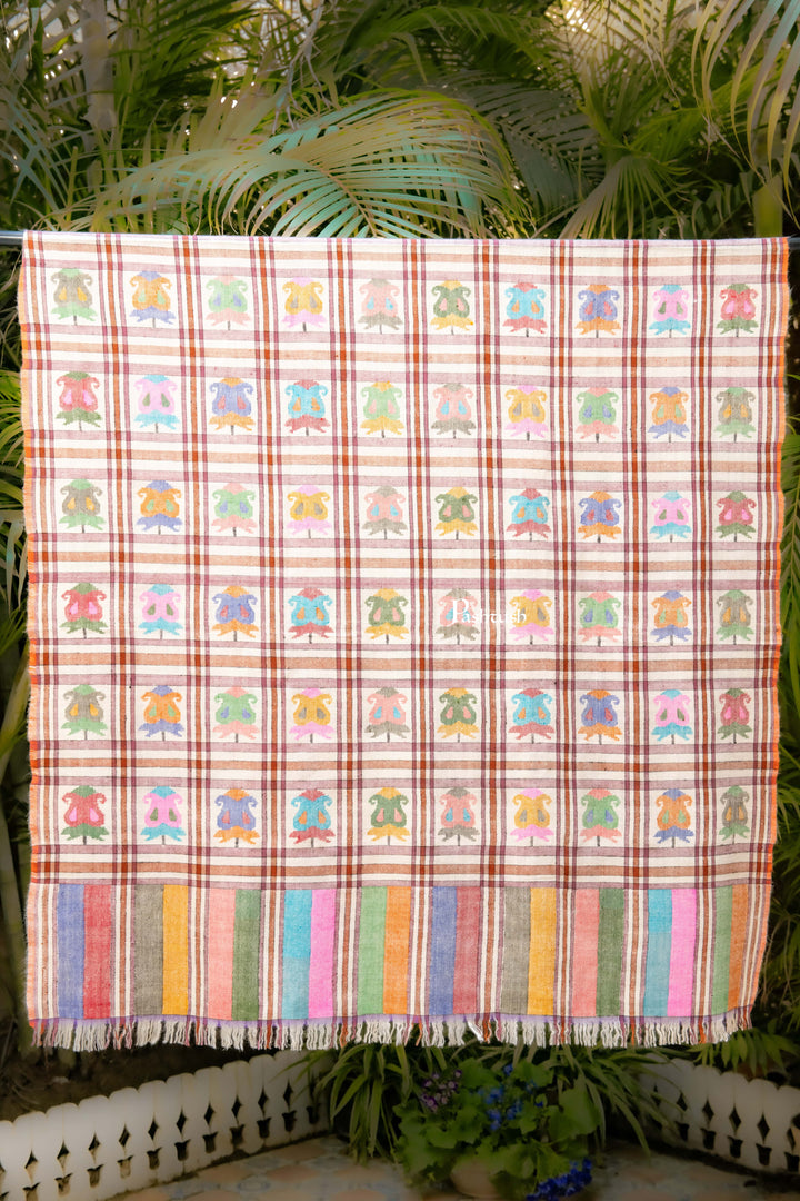 Pashtush India Womens Shawls Pashtush  Pure Pashmina Shawl, Hand Woven Kaani Design, Multicoloured