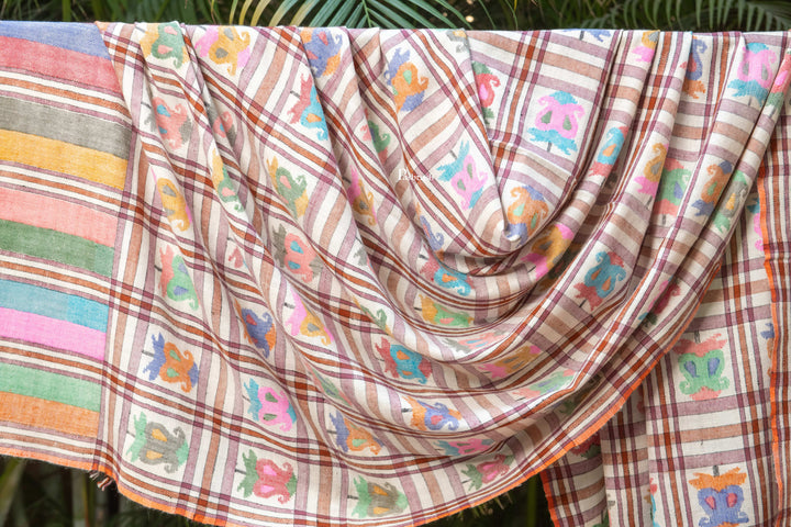 Pashtush India Womens Shawls Pashtush  Pure Pashmina Shawl, Hand Woven Kaani Design, Multicoloured