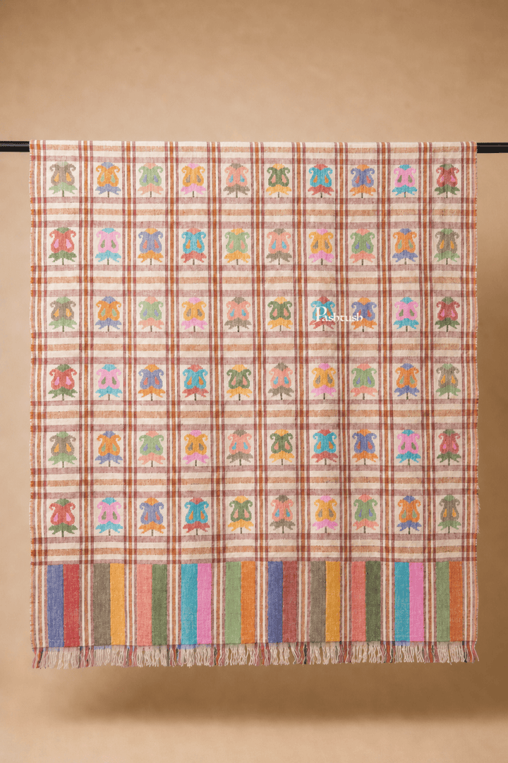 Pashtush India Womens Shawls Pashtush  Pure Pashmina Shawl, Hand Woven Kaani Design, Multicoloured