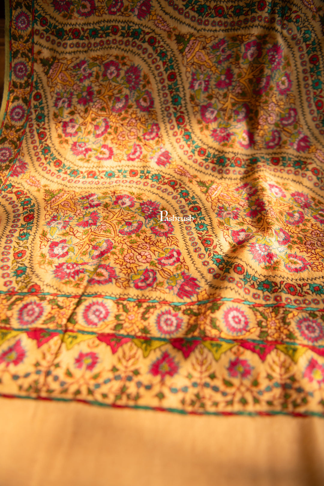 Pashtush Shawl Store Womens Shawls Pashtush Pure Pashmina Shawl, Papier-mâché Embroidery
