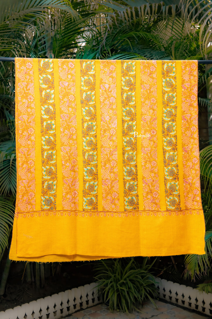 Pashtush India Womens Shawls Pashtush  Pure Pashmina Shawl, Sozni Hand Embroidery, Hand Woven Design, Deep Orange