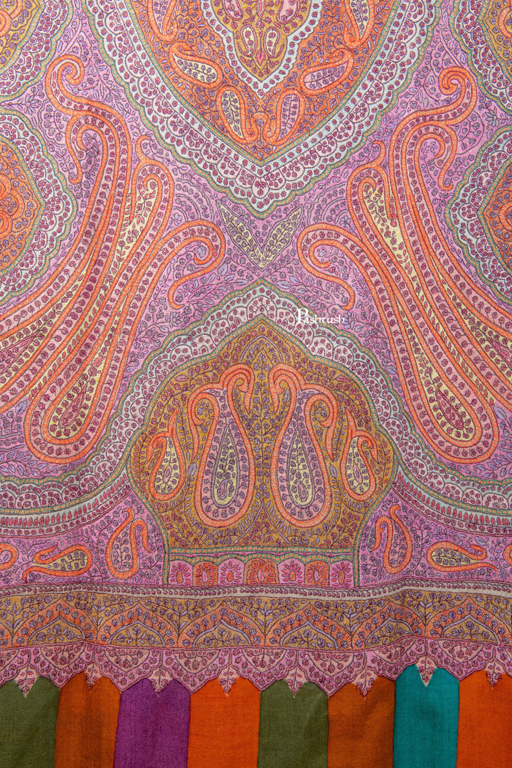 Pashtush India Womens Shawls Pashtush  Pure Pashmina Shawl, Sozni Hand Embroidery, Hand Woven, Kalamkari Design, Multicolour