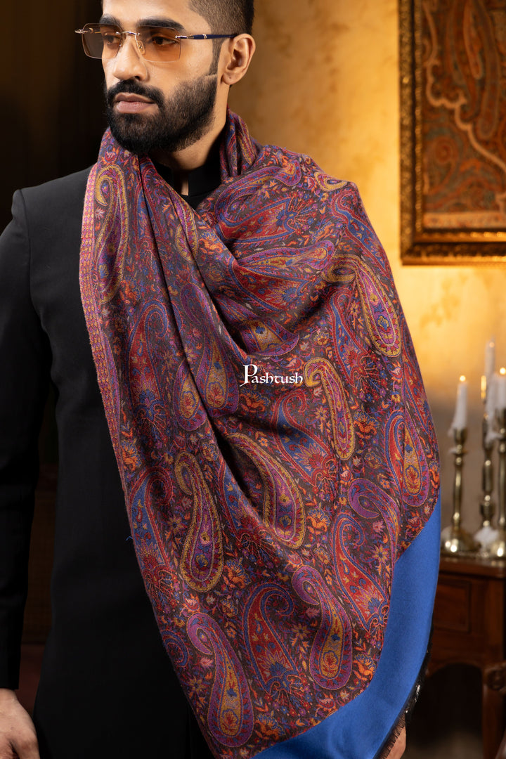 Pashtush India Gift Pack Pashtush Rakhi Gift Set, Mens Royal Blue Stole with Rakhi and Tilak in Premium Gift Box