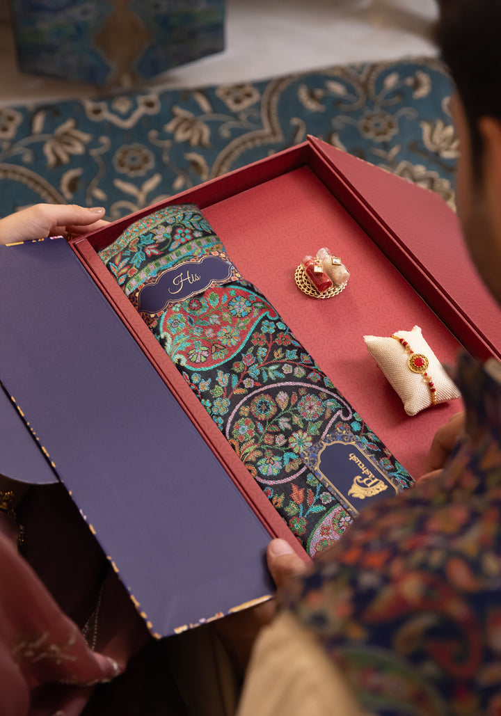 Pashtush India Gift Pack Pashtush Rakhi Gift Set, Mens Stole, Rakhi, Tilak in Premium Gift Box