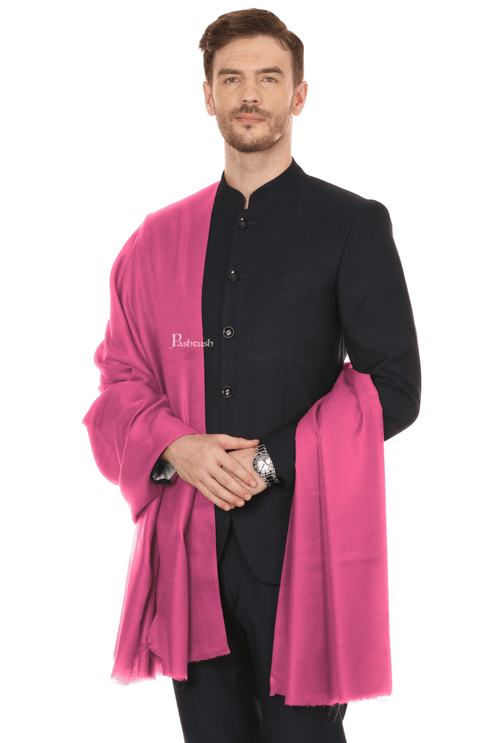 Pashtush India Mens Shawls Gents Shawl Pashtush Royal And Classy Fine Wool Mens Stole, Magenta
