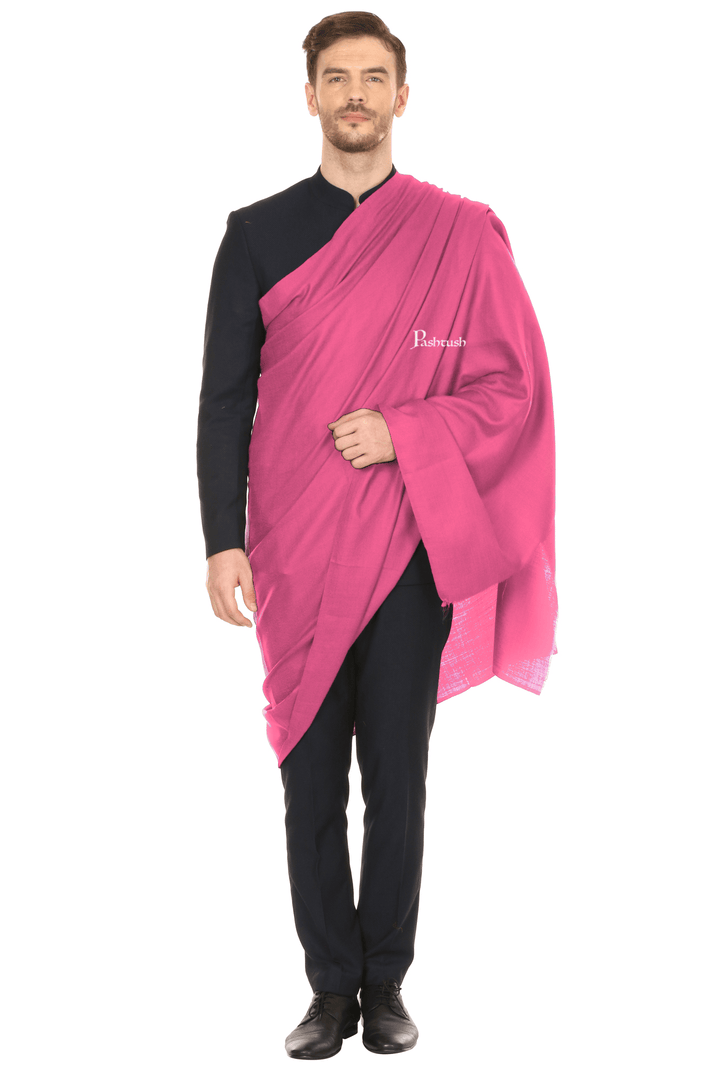 Pashtush India Mens Shawls Gents Shawl Pashtush Royal And Classy Fine Wool Mens Stole, Magenta