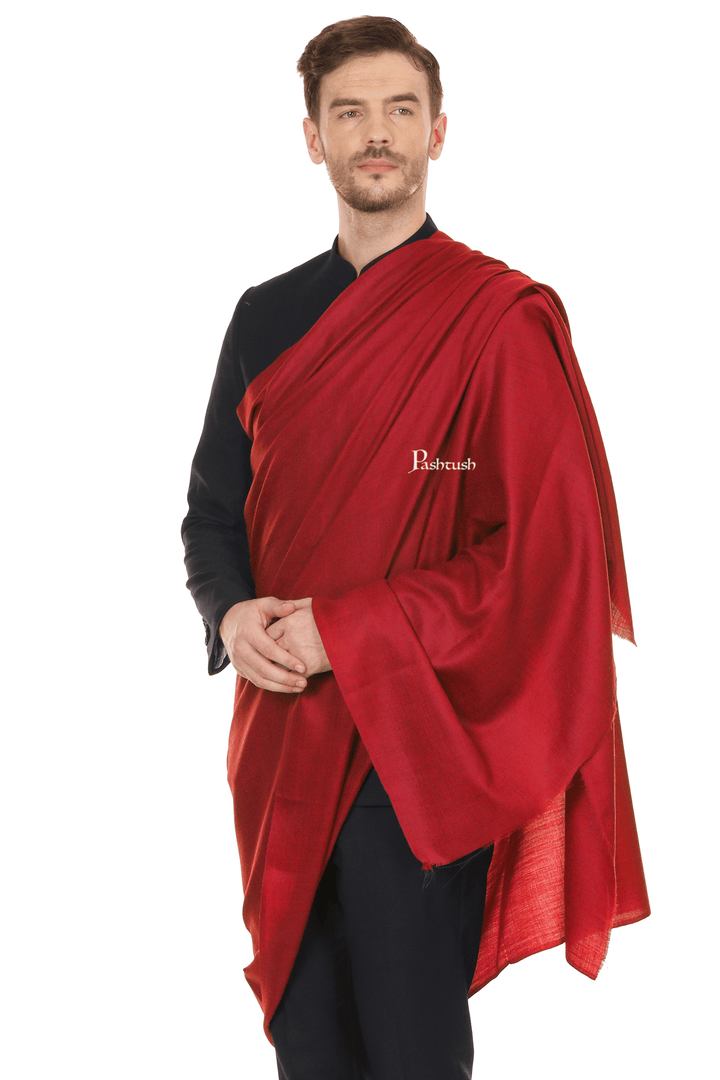 Pashtush India Mens Shawls Gents Shawl Pashtush Royal And Classy Fine Wool Mens Stole, Maroon