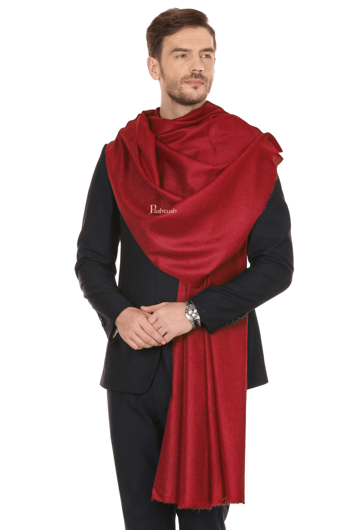 Pashtush India Mens Shawls Gents Shawl Pashtush Royal And Classy Fine Wool Mens Stole, Maroon