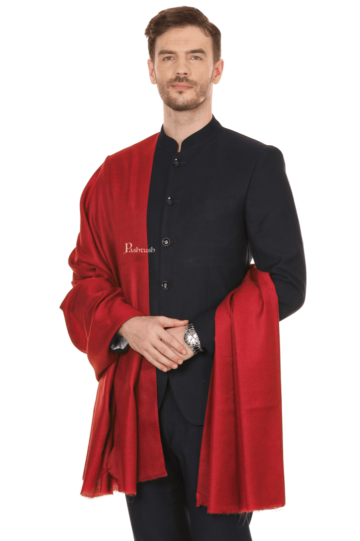 Pashtush India Mens Shawls Gents Shawl Pashtush Royal And Classy Fine Wool Mens Stole, Maroon