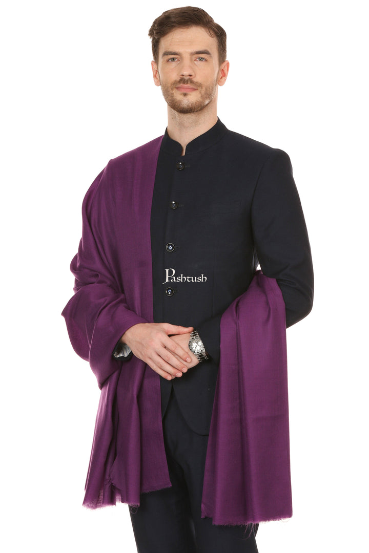 Pashtush India Mens Shawls Gents Shawl Pashtush Royal And Classy Fine Wool Mens Stole,Purple