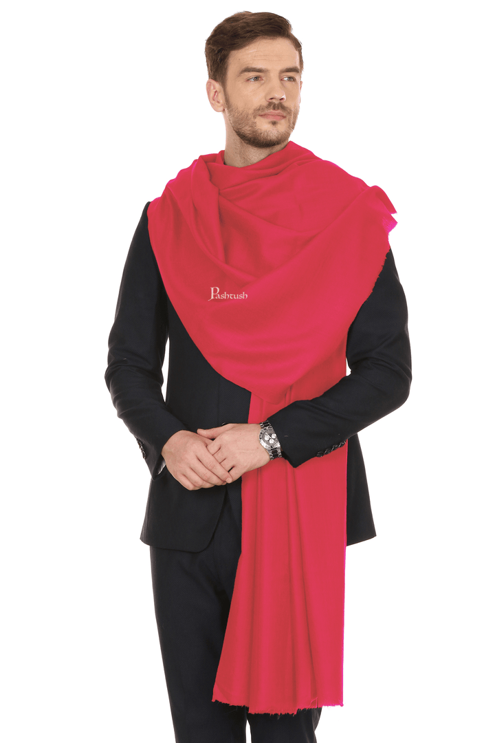 Pashtush India Mens Shawls Gents Shawl Pashtush Royal And Classy Fine Wool Mens Stole, Red