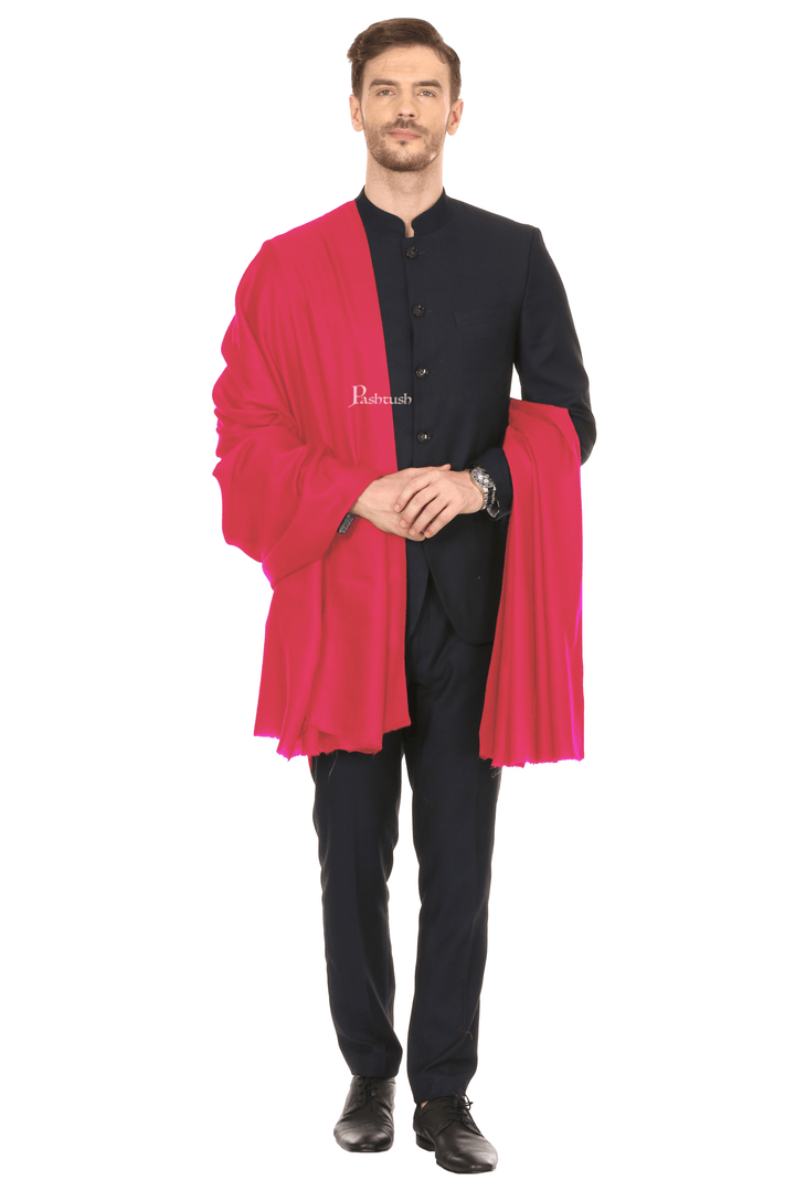 Pashtush India Mens Shawls Gents Shawl Pashtush Royal And Classy Fine Wool Mens Stole, Red