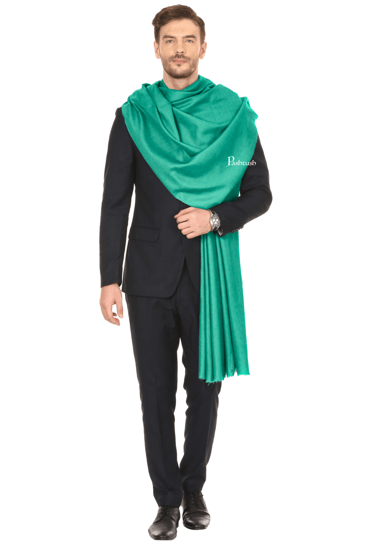 Pashtush India Mens Shawls Gents Shawl Pashtush Royal And Classy Fine Wool Mens Stole, Seagreen