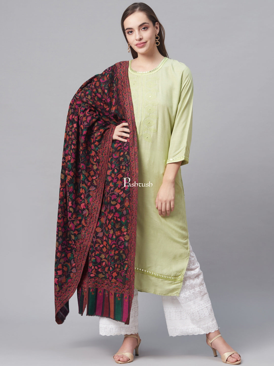 Pashtush India Womens Shawls Pashtush Women Multi-Coloured Woven Design Designer Shawl
