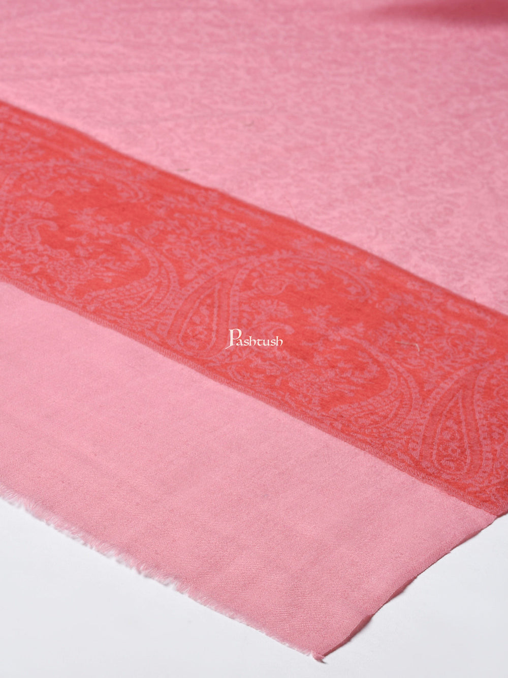 Pashtush India Womens Shawls Pashtush Women Pink Woven Design Designer Stole