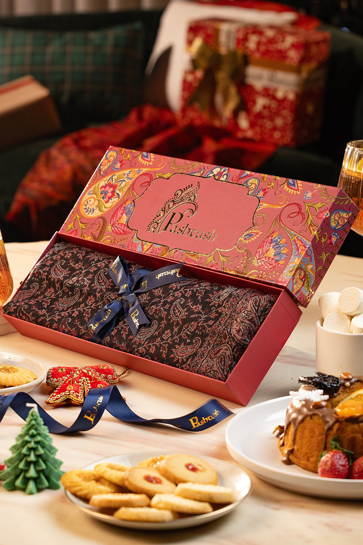 Pashtush India Gift Pack Pashtush Women'S Ethnic Weave Stole, Fine Wool