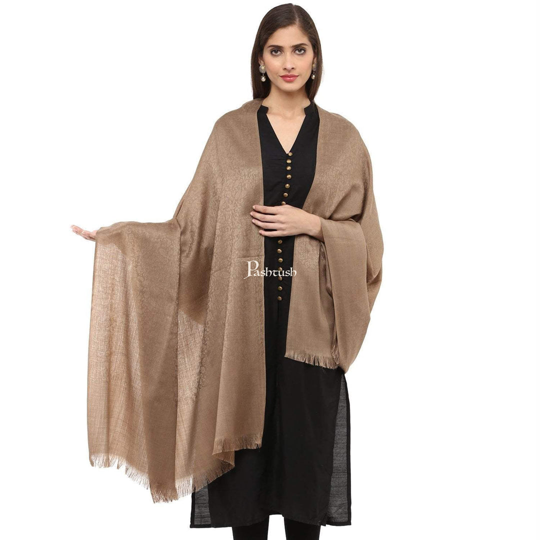 Pashtush India Womens Shawls Pashtush Women'S Soft Wool Shawl Dark Brown ( Tooth )