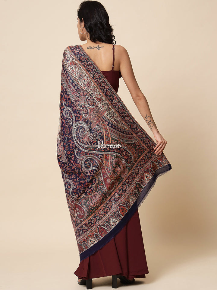 Pashtush India Womens Shawls Pashtush Womens Antique Look Jamawar Shawl, Rich Garden Aesthetic, Faux Pashmina, Heritage Weave