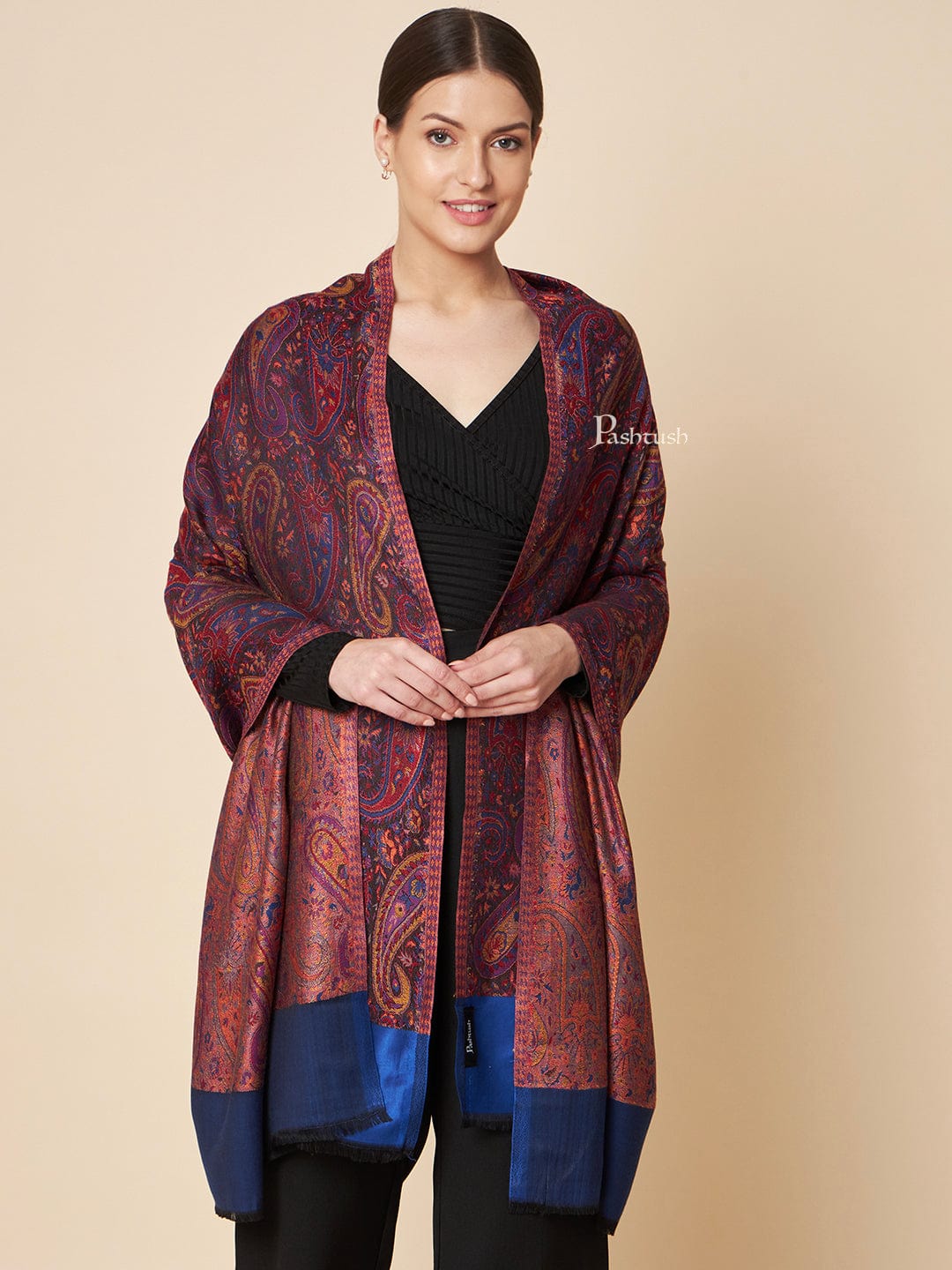 Pashtush India Womens Shawls Pashtush Womens Bamboo Shawl, Chanting Paisley Design, Multicolour