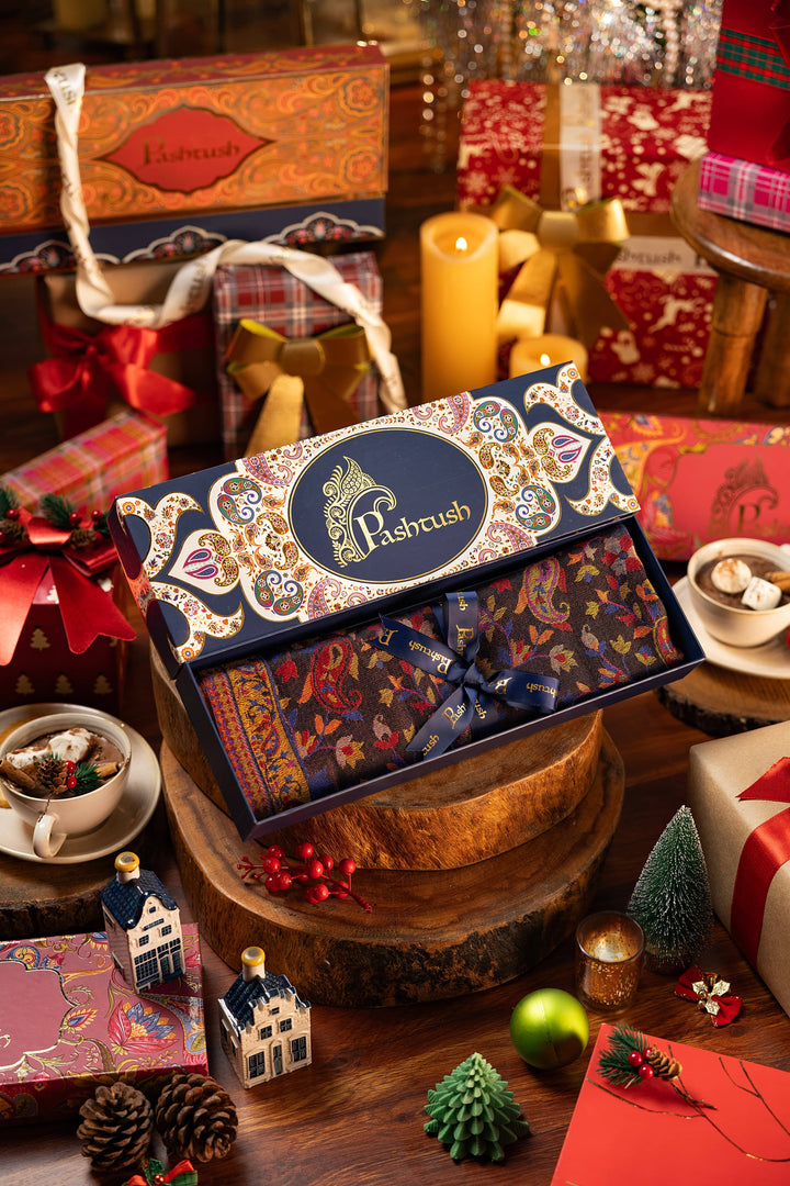 Pashtush India Gift Pack Pashtush Womens Bamboo Stole, Ethnic  Design, Multicolour