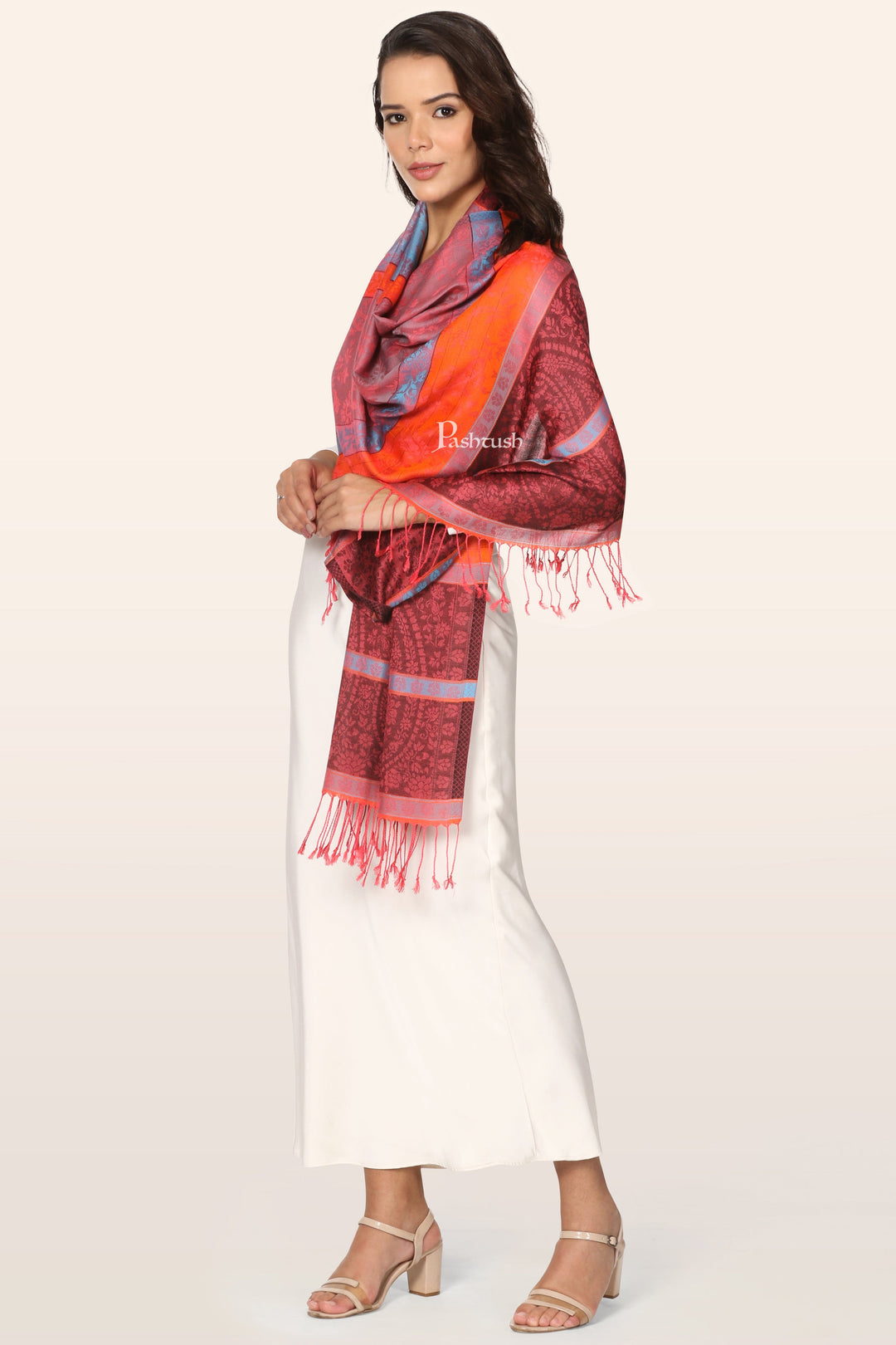 Pashtush India womens scarf and Stoles Pashtush Womens Bamboo Stole, Pasiley Design, Multicolour