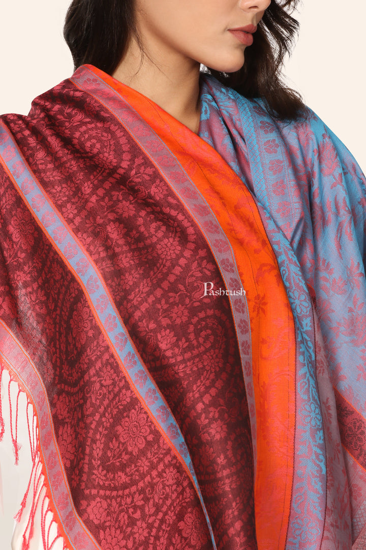 Pashtush India womens scarf and Stoles Pashtush Womens Bamboo Stole, Pasiley Design, Multicolour