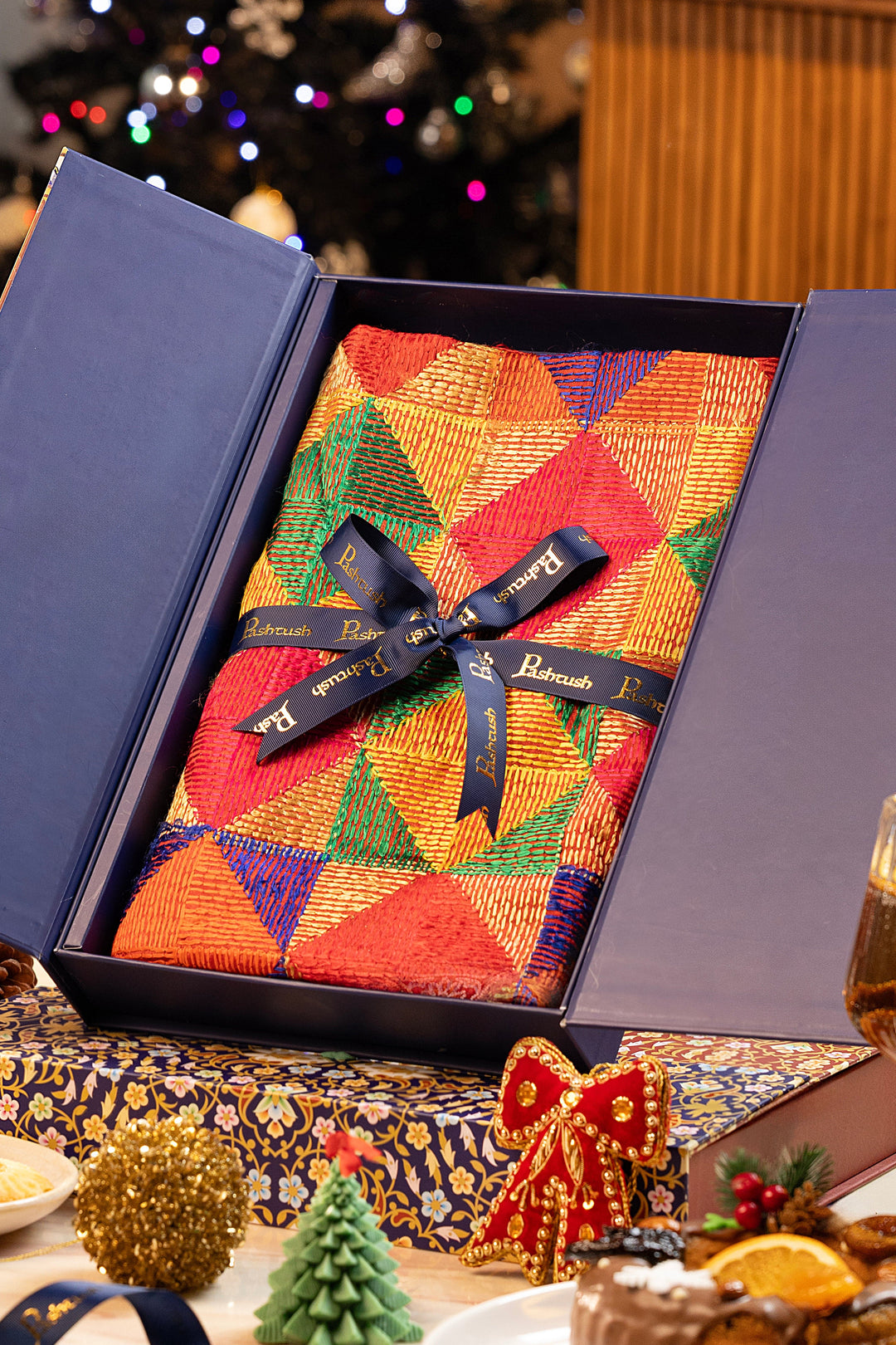 Pashtush India Gift Pack Pashtush Womens Chiffon Dupatta With Multicoloured Embroidery, Phulkari