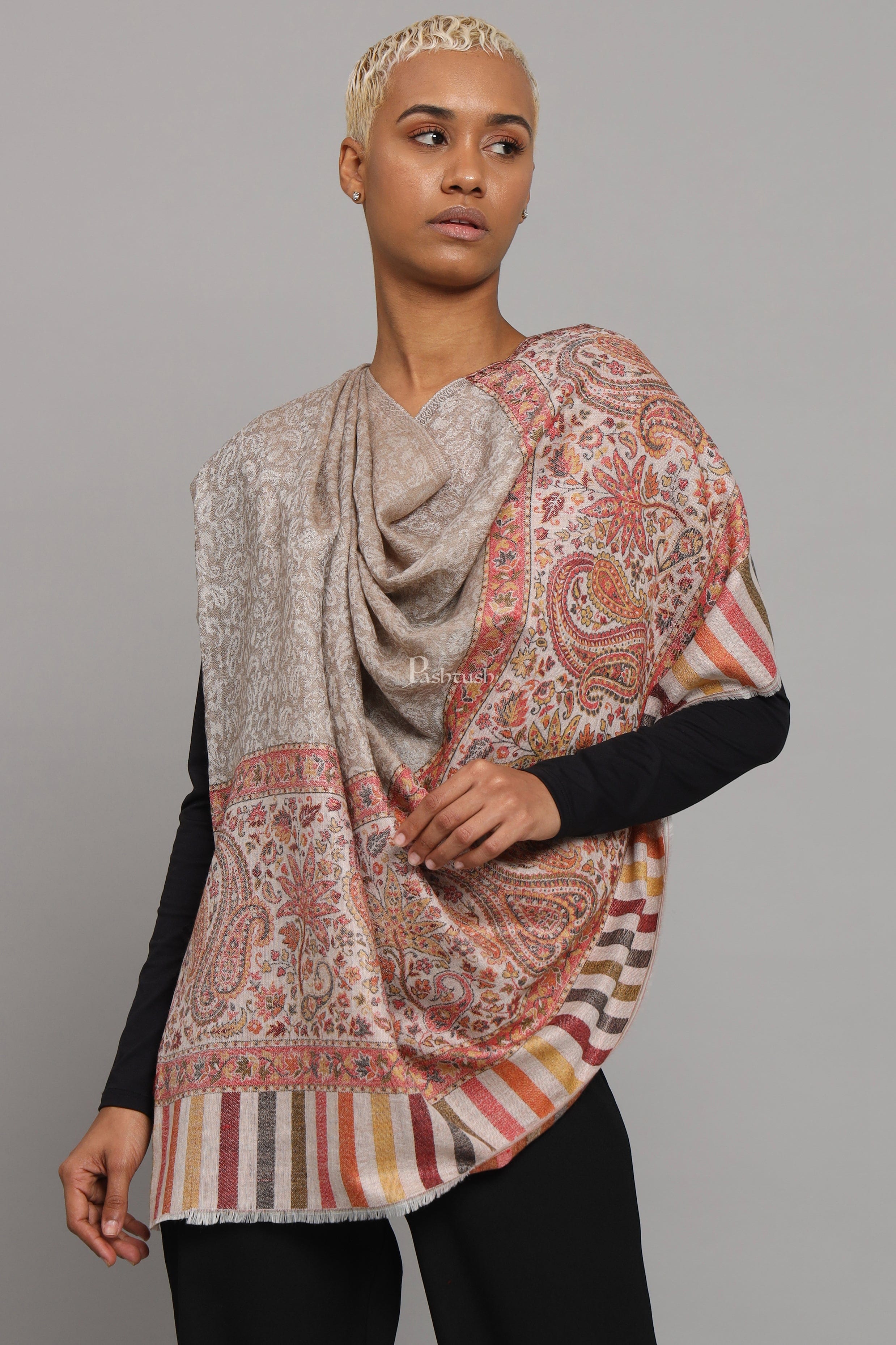 Taupe sale shawl wrap