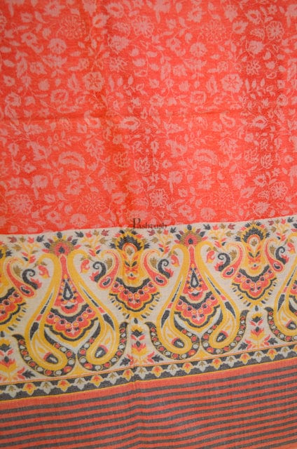 Pashtush India Womens Shawls Pashtush womens Extra Fine Wool shawl, PAISLEY WEAVE design, Red