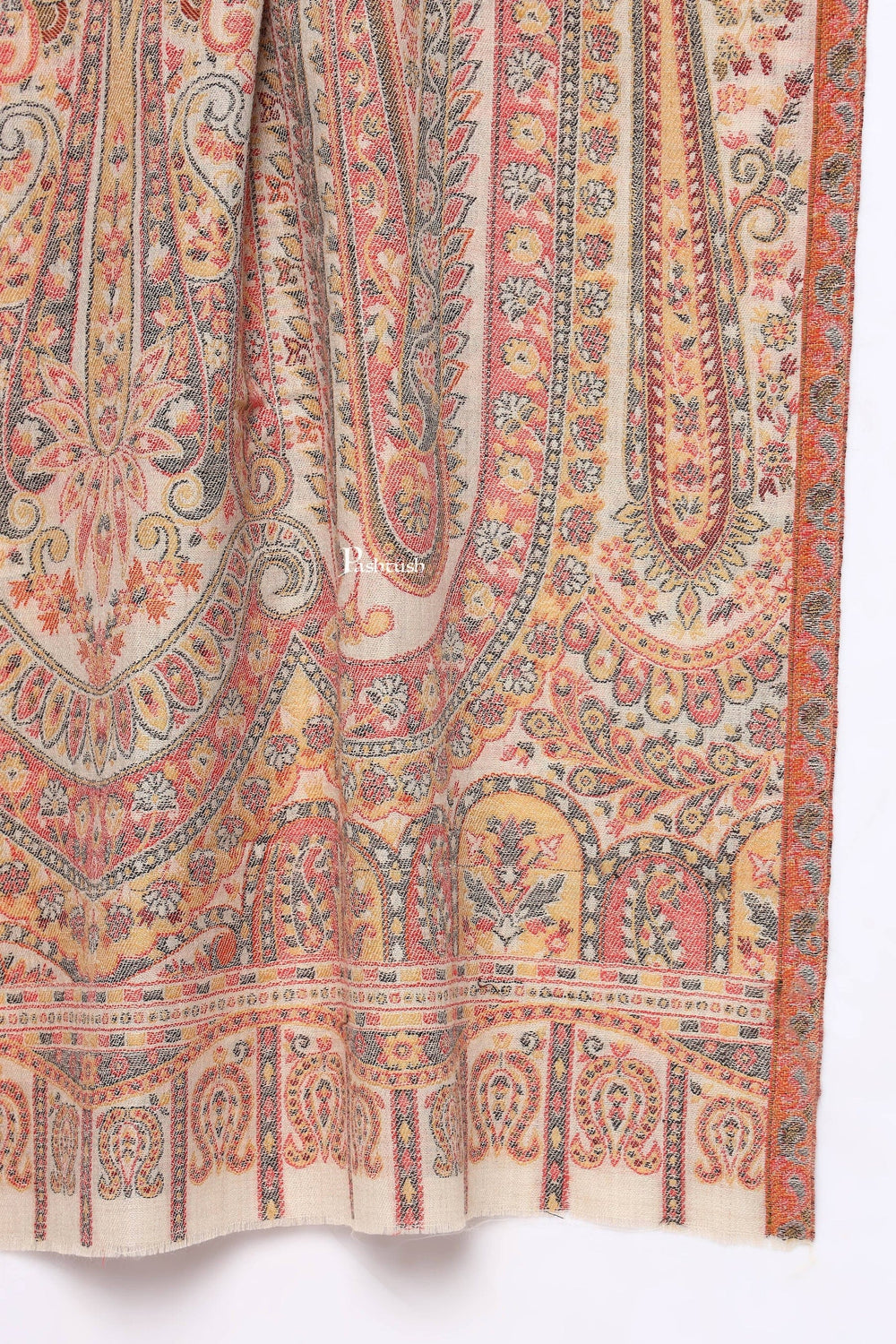 Pashtush India Womens Stoles and Scarves Scarf Pashtush womens Extra Fine Wool stole, beige