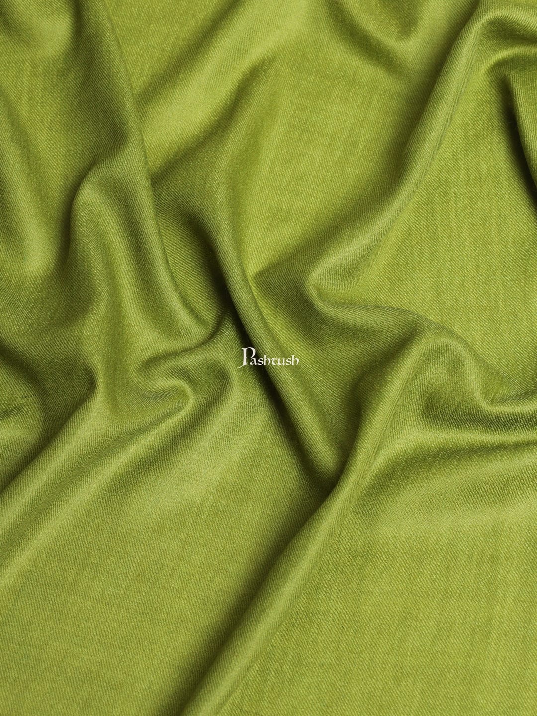 Pashtush India Womens Stoles and Scarves Scarf Pashtush Womens Extra Fine Wool Stole, Solid Design, Olive Green