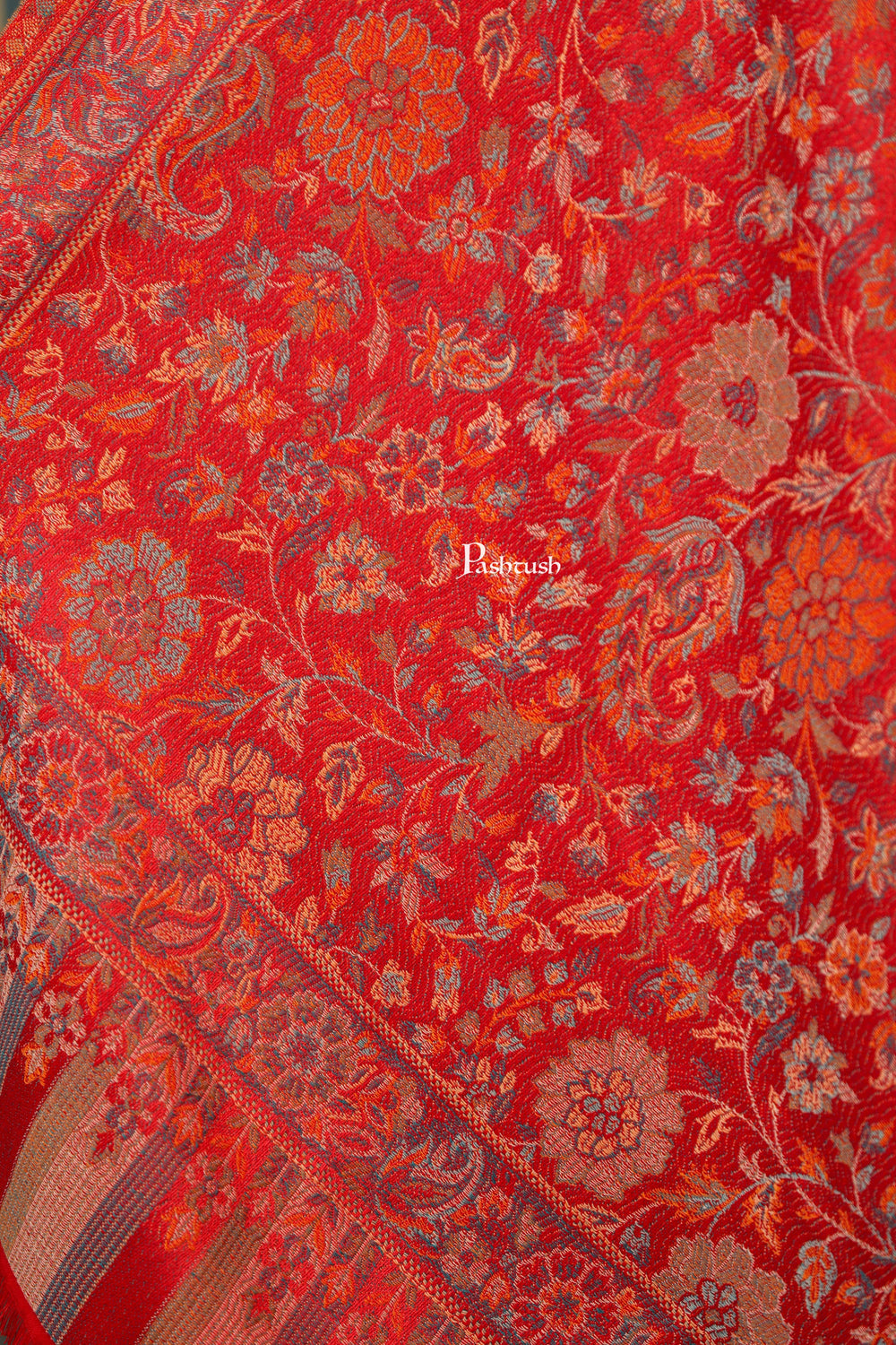 Pashtush India Womens Shawls Pashtush Womens Extra Soft Bamboo Shawl, Paisley  Design, Red