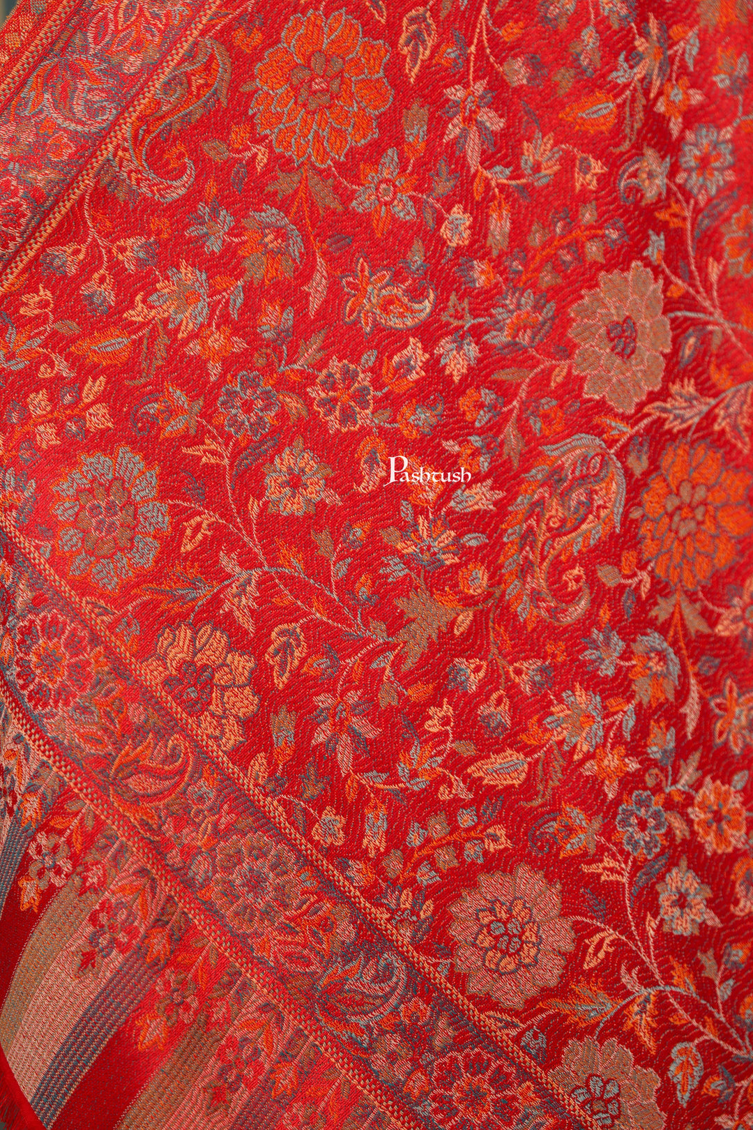 Pashtush India Womens Shawls Pashtush Womens Extra Soft Bamboo Shawl, Paisley  Design, Red