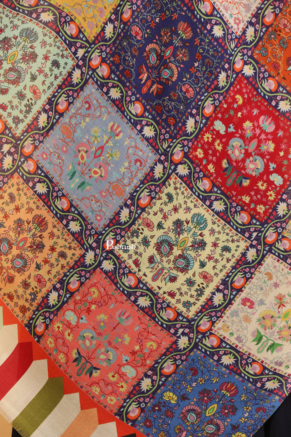 Pashtush India Womens Stoles Pashtush Womens Extra Soft Bamboo Stole, Printed Paisley Design, Multicolour