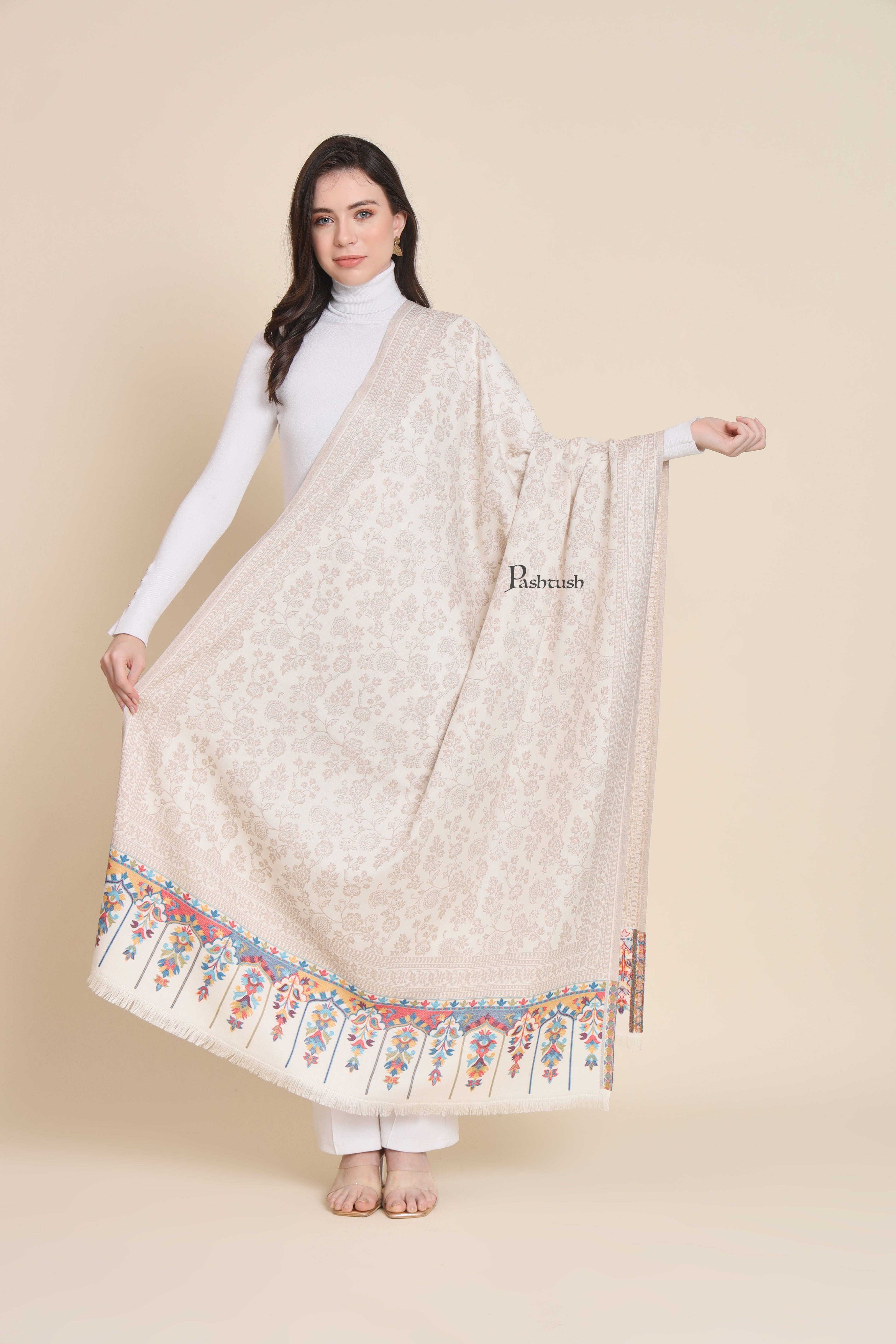 ivory pashmina shawl