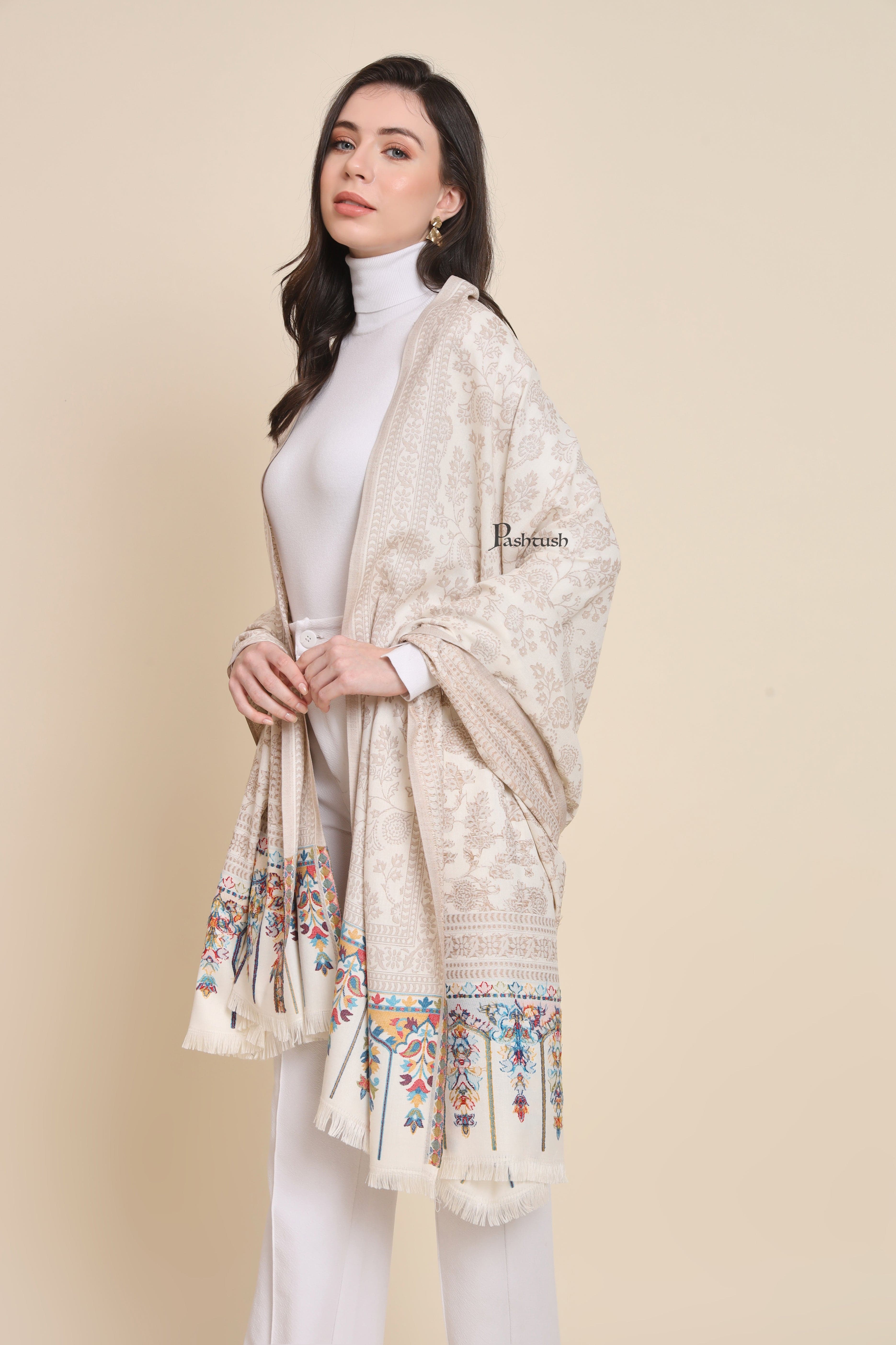 ivory pashmina shawl